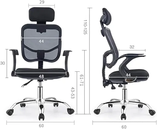 Vista 2 de High Back Office Desk Chair Executive Swivel Computer Chair Adjustable Height Ergonomic Gaming Chair with Lumbar Support and Breathable Mesh for