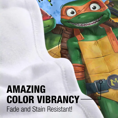 Vista 2 de LOGOVISION Teenage Mutant Ninja Turtles: Mutant Mayhem Blanket, 36"x58" Turtle Teens Fleece Blanket