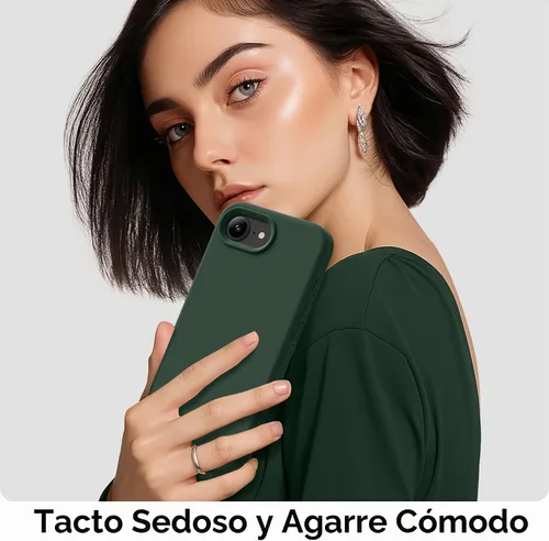 Vista 8 de GolbinBox - Funda magnética para iPhone 17e/16e, funda de silicona, color Verde militar