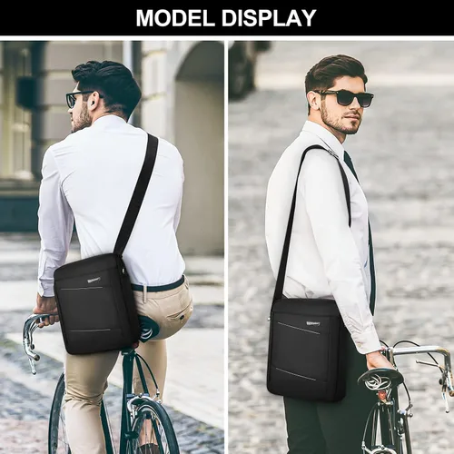 Vista 6 de BAIGIO Bandolera para hombre bandolera para hombre bolsa de viaje bolso para hombre bolso casual bolso para trabajo negocios