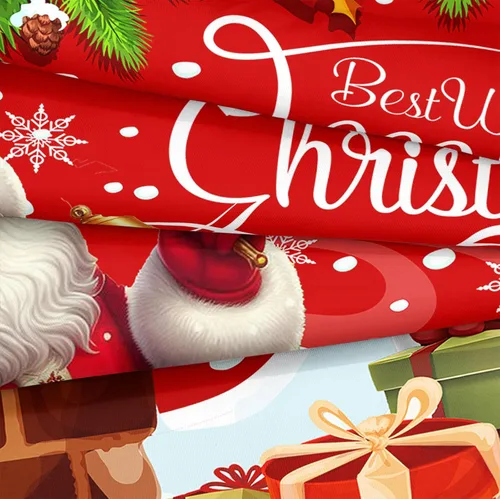 Vista 6 de Juego de edredón navideño de 4 piezas Papá Noel con copo de nieve blanco y rojo, juego de edredón con impresión de Navidad, festival de Navidad