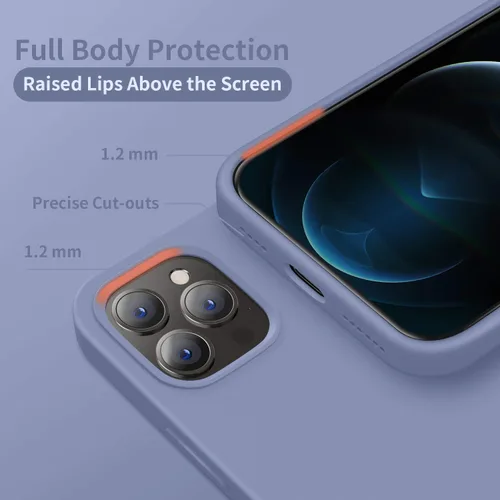 Vista 3 de Cordking Funda compatible con iPhone 12 Pro Max, funda de silicona ultradelgada a prueba de golpes con [forro de microfibra suave antiarañazos], 6.7