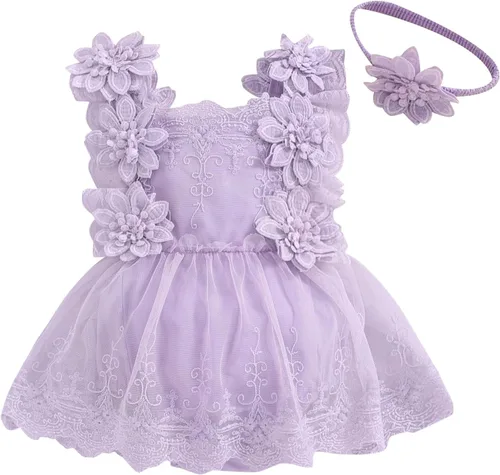 Vista 19 de Ropa para bebé niña con flores, encaje estilo boho, mono con tirantes, traje de verano para bebé niña Achristmas-verde