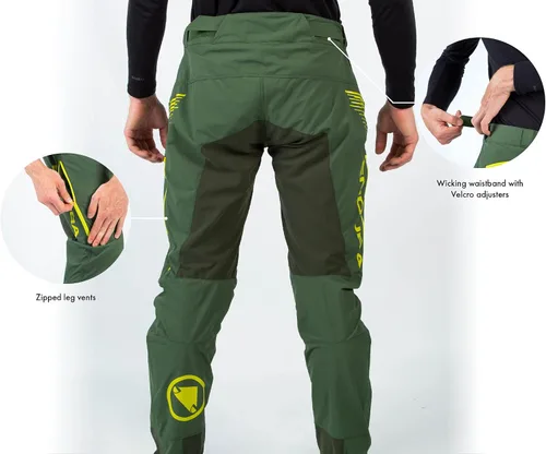 Vista 5 de Endura Mens SingleTrack Mountain Cycling Pants ClickFast Liner Compatible