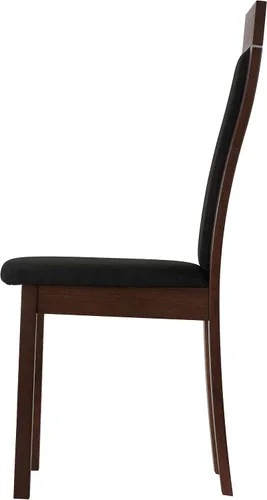 Vista 8 de Cortesi Home Silla de comedor Tia en tela de carbón, acabado nogal (juego de 2)