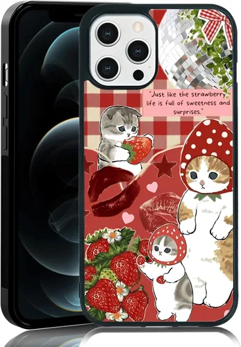 Vista 96 de Elegante funda de teléfono con diseño de gato Marie compatible con iPhone 11, funda de encaje dorado para iPhone, a prueba de golpes, rosa fucsia