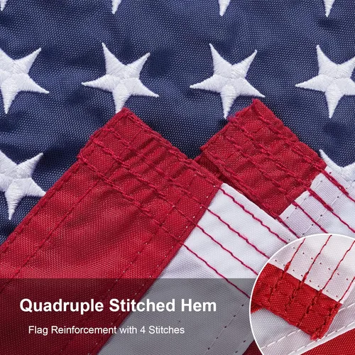 Vista 5 de SYII Bandera estadounidense de 12 x 18 pulgadas, bordado de 50 estrellas, enseña náutica, banderas de barco de Estados Unidos con 2 ojales de latón