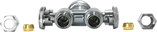 Vista 4 de 1 paquete de válvula recta de compresión XFITTING de 1/2 pulgada x doble 3/8 pulgadas de diámetro exterior