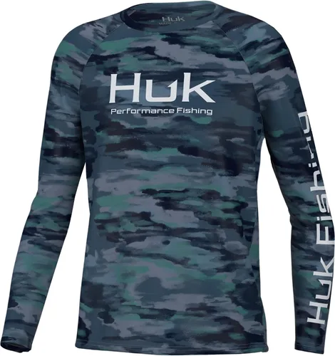 Vista 23 de HUK Camisa unisex de camuflaje Pursuit para niños Camisa de manga larga para niños Sotavento de roble musgoso