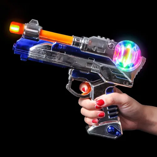 Vista 3 de Rhode Island Novelty 8.75 pulgadas Spinning Space Blaster uno por pedido
