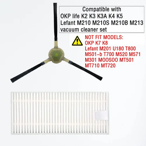 Vista 2 de Paquete de 12 filtros de repuesto compatibles con aspiradora robot OKP Life K2 K3 K3A K4 K5 y Lefant M210 M210S M210B M213, piezas de repuesto okp