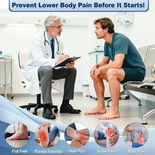 Vista 3 de OrthoComfoot Plantillas para pies planos para hombres y mujeres: insertos de soporte de arco para alivio de la fascitis plantar, 240 libras