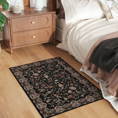 Vista 3 de Rugcomf Alfombra de Entrada de 2'x3' - Patrón Paisley, Tapete para Puerta de Entrada Interior, Floral Vintage, Lavable a Máquina, Alfombra