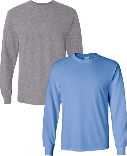 Vista 29 de Gildan - Camiseta de algodón y de manga larga para hombre, modelo G2400 (1) verde irlandés + (1) negro