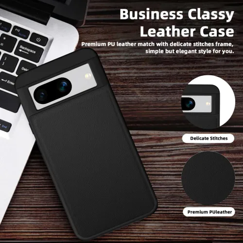 Vista 3 de X-level Diseño para Google Pixel 8 Caso,Premium PU Cuero Suave TPU Bumper A Prueba De Golpes Cubierta Protectora Del Teléfono Delgada Funda Para