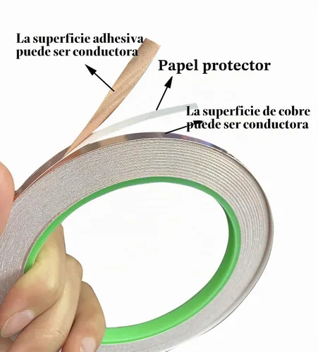Vista 2 de Monochef 2 piezas de cinta de cobre con cinta de lámina de cobre conductora de doble cara autoadhesiva para blindaje EMI, suministros para vidrio
