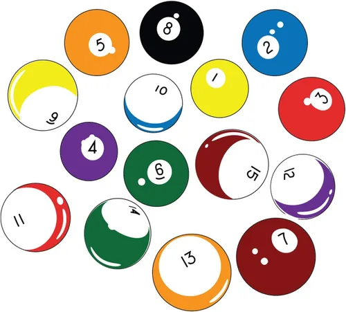 Vista 9 de 15 calcomanías de pared de bolas de billar impresas gráficas para decoración de sala de juegos, arte de pared de vinilo