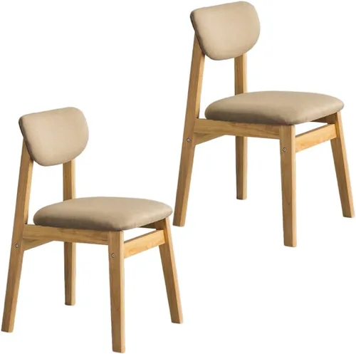 Vista 23 de YVYKFZD Dining Chairs Set, Solid Wood Kitchen Chairs, Upholstered Dining Room Chair with Curved Backrest, Living Room Chair with Removable Fabric
