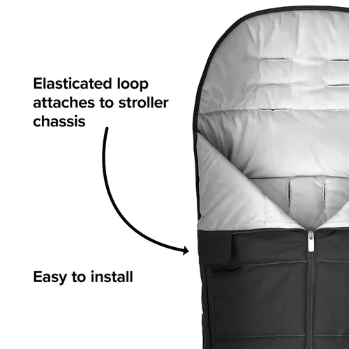 Vista 8 de Diono Saco para cochecito para todo tipo de clima, ajuste universal de bebé a niño pequeño con acolchado acogedor súper suave, resistente a la Negro