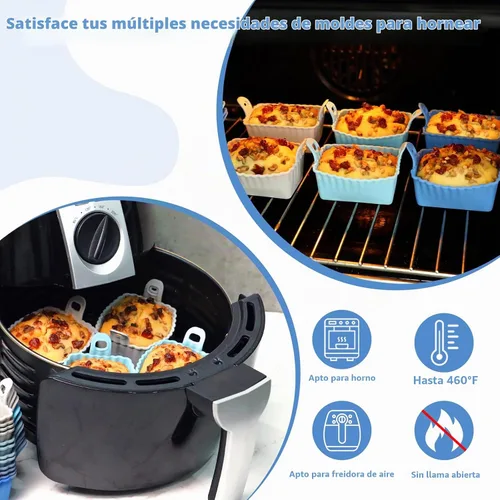 Vista 3 de Koluti Paquete de 12 tazas de silicona antiadherentes para magdalenas, moldes reutilizables para cupcakes con doble asa, libres de BPA, mini