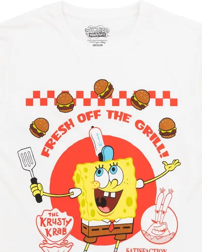 Vista 7 de SpongeBob SquarePants Conjunto de pijama para hombre, camiseta de manga corta y pantalones cortos para adultos, ropa de descanso de hamburguesa
