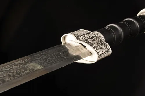 Vista 7 de Espada china de espiga completa de acero plegado de Damasco Zhao Yun