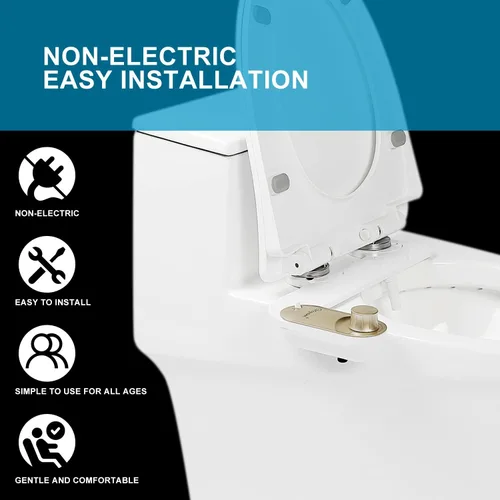 Vista 5 de Bidé, accesorio de bidé para inodoro, rociador de bidé de agua dulce no eléctrico con boquilla de autolimpieza, control de presión ajustable