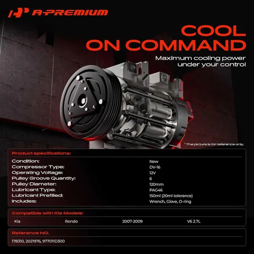 Vista 2 de Compresor de aire acondicionado A-Premium con embrague