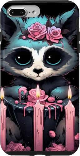 Vista 12 de iPhone 16 Pastel Goth Gothic Raccoon Anime Kawaii Nu Goth Aesthetic Case
