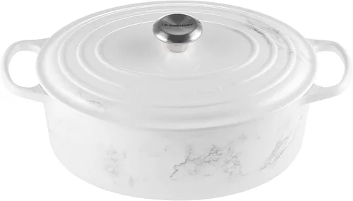Vista 32 de Le Creuset - Olla holandés redonda con tapa de cocina, hecha de hierro fundido esmaltado, 6.75 cuartos de galón, color alcachofa, colección signature
