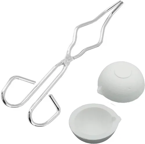 Vista 8 de LTKJ - 2 platos para fundir, 5.29 oz, color dorado y plata de fusión + pinzas de crisol de 9.8 in