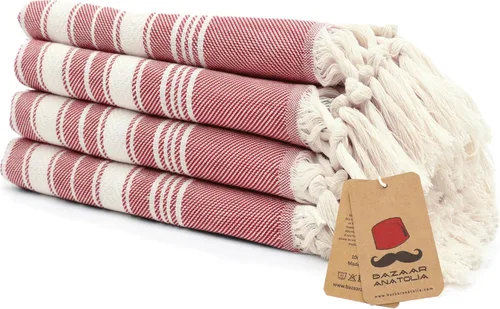 Vista 39 de Bazaar Anatolia Toallas de mano – Juego de 4 39 x 19 pulgadas – Toalla de mano turca a rayas para baño, 100% algodón, cocina, cara, cabello, té