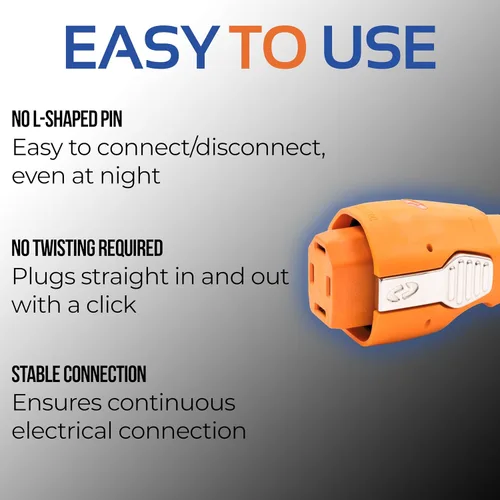 Vista 4 de SmartPlug Cable de alimentación Shore de 50 amperios, cable marino de 50 A, 125 V/250 V, accesorios para RV, extremo de alimentación Marina Park