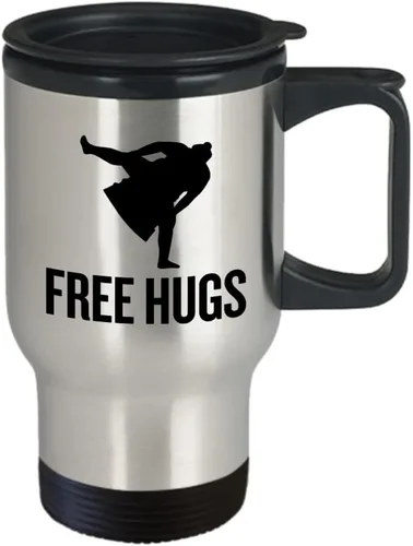 Vista 2 de Sumo Gift Sumo Wrestling Mug Sumo Wrestler Gift Funny Sumo Present Travel Mug Free Hugs