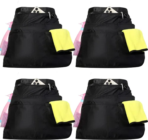 Vista 8 de Bafelia Delantal de limpieza para mujer con 7 bolsillos, delantal profesional impermeable para trabajo de limpieza