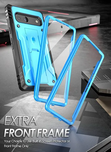 Vista 4 de Poetic Revolution - Funda para Google Pixel 7A 5G, protector de pantalla integrado funciona con identificación de huellas dactilares, carcasa