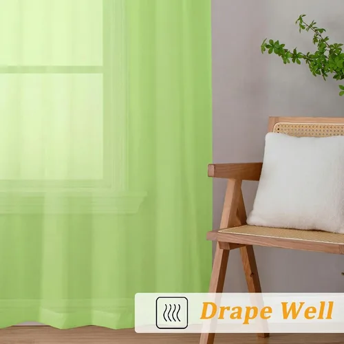 Vista 122 de Gwine Cortinas traslúcidas doradas de 96 pulgadas de largo, 2 paneles para Dorado