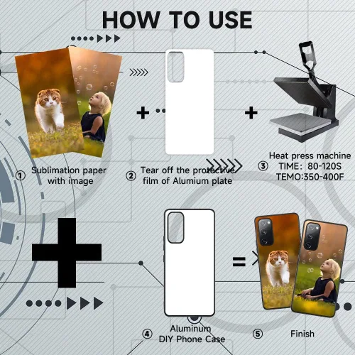 Vista 3 de Funda de teléfono de 5 piezas compatible con Samsung Galaxy S20 FE 5G Sublimación en blanco para Galaxy S20 FE con espacios en blanco imprimibles