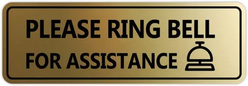 Vista 10 de Standard Please Ring Bell for Assistance (Bell) Sign (azul) - Pequeño
