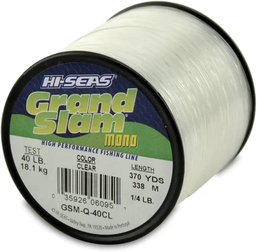 Vista 63 de HI-SEAS Línea de pesca de monofilamento Grand Slam - Fuerte y resistente a la abrasión en transparente, rosa, verde, azul humo, amarillo Amarillo