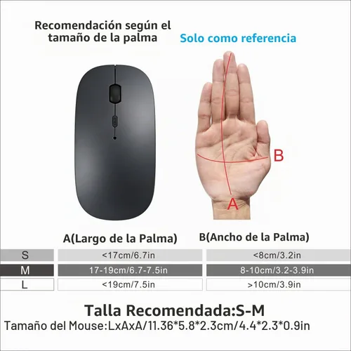 Vista 5 de HOTDREAM Ratón Bluetooth Inalámbrico Recargable para MacBook Pro/Air/iPad Air/iPad Pro/Laptop/Tablet/iPhone/PC, Ratón Bluetooth 5.2/3.0 y Modo Dual