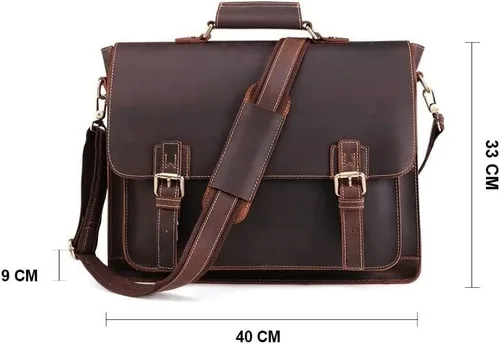 Vista 2 de Ztimi Men's Handbag Leather Tote Shoulder Bag Leather Briefcase