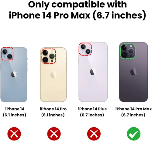 Vista 2 de VEGO - Funda para iPhone 14 Pro Max, funda con función atril para iPhone 14 ProMax, color negro Slide Camera Cover