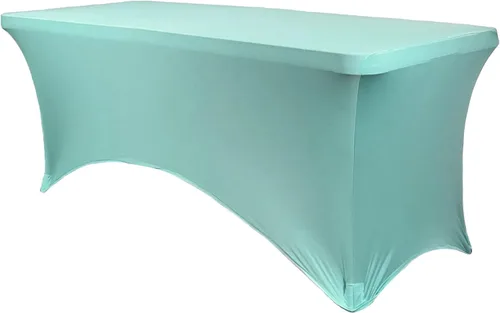 Vista 22 de YOUR CHAIR COVERS - Fundas rectangulares de elastano para mesas de 4 pies, manteles ajustados para eventos de boda, decoraciones de patio, tela Negro