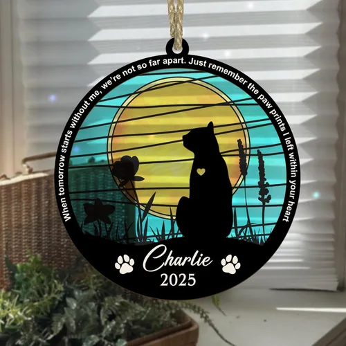 Vista 7 de Atrapasoles conmemorativo para gatos, regalo de condolencia de mascotas, regalo de condolencia de gatos, recuerdos de recuerdo de mascotas, regalos