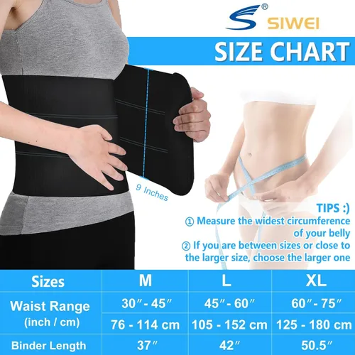 Vista 2 de S Faja abdominal poscirugía – Banda elástica para la cintura para apoyo estomacal y compresión, bariátrica, abdominoplastia Faja abdominal