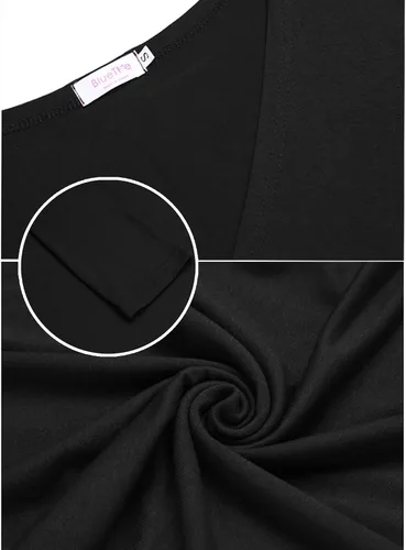 Vista 4 de Bluetime Women Open Front Maxi Cardigan Negro