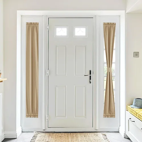 Vista 51 de NICETOWN Cortinas de Lino para Puerta Lateral - Cortinas Opacas con Aislamiento Térmico para Puerta Delantera Francesa para Sombra Pequeña