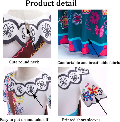 Vista 3 de LETSGLOW Disfraz de princesa para niñas vestido iluminado para Halloween carnaval cosplay fiesta de cumpleaños