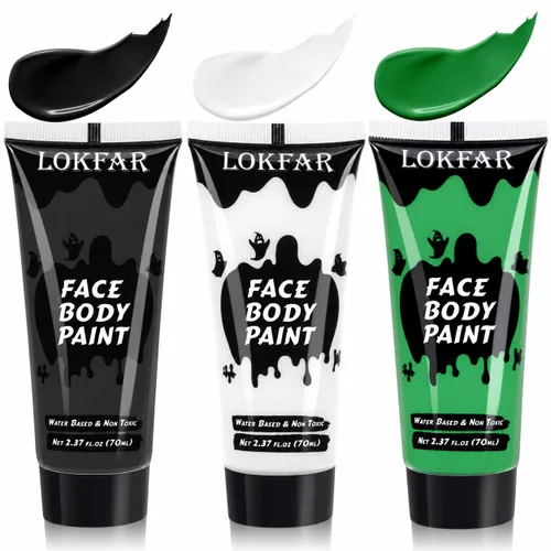Vista 21 de Pintura corporal blanca para maquillaje de Halloween, crema a base de agua Blanco